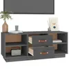 The Living Store TV-Schrank Grau 100x34x40 cm Massivholz Produktbild-Vorschau 6