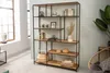 Industrial Bücherregal SLIM LINE 185x135cm Wildeiche Produktbild-Vorschau 2