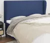 The Living Store Kopfteil mit Ohren Blau 183x23x118/128 cm Produktbild-Vorschau 1