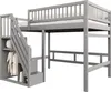 Sweiko posteľ z masívu 140x200, schody s úložnou skriňou, Náhľad obrázku produktu 4