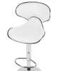 A white bar stool with a silver metal frame is shown against a white background. Náhled obrázku produktu