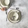 HowHomely | Sada 12 talířů - Sada talířů - 27 cm - Béžová - Náhled obrázku produktu 2