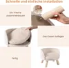 Collage showing the assembly steps of a cat sofa. Produktbild-Vorschau
