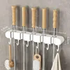 Besenhalter – 5 Halterungen + 6 Haken – kein Bohren Produktbild-Vorschau 2