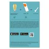 A diagram showing a lightbulb, a plus sign, a smartphone, an equals sign, and a checkmark, with text indicating the product is a smart home device. Náhľad obrázku produktu