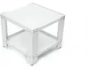 A white, two-tiered stand for a washing machine or dryer, shown from a slightly elevated angle against a white background. Náhled obrázku produktu