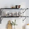 vidaXL Support d'étagère 4 pcs. 40x2,5x25 cm noir acier Voir les images du produit 2