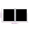 vidaXL Tenda laterale estensibile nera 120 x 600 cm Anteprima dell’immagine prodotto 15