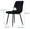 Relaxdays Eetkamerstoel, set van 4, fluweel, metalen poten, Productafbeelding-voorbeeld 4