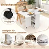 Klapptisch mit Rollen 1 Schublade 2 Ablagen 120x72x75 cm Produktbild-Vorschau 5