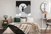 MuchoWow® Poster Hirsch - Mond - Schwarz - Weiß 100x100 cm Produktbild-Vorschau 4