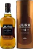 A bottle of Jura 12 Year Old Single Malt Scotch Whisky and its accompanying gift tube, presented against a white background. Produktbild-Vorschau