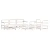 Design Möbel 7-tlg. Garten-Lounge-Set Weiß Massivholz Produktbild-Vorschau 2