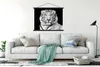 MuchoWow® Textilposter Tiger - Schwarz - Weiß - Porträt - Produktbild-Vorschau 3