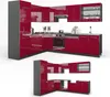 Eckküche Vicco Fame-Line Bordeaux Hochglanz/Anthrazit 287 x Produktbild-Vorschau 8