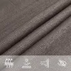 A close-up view of anthracite HDPE fabric, with icons indicating breathability, UV protection, and wind resistance at the bottom. Produktbild-Vorschau