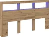 LED-Kopfteil mit Ablagen Artisan-Eiche 180x17x102 cm Produktbild-Vorschau 3