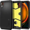 Three phone cases are displayed side-by-side, with the phone visible in the rightmost case. Produktbild-Vorschau