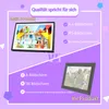 Comparison of two digital photo frames, highlighting features of 'Mein Produkt' (My Product) versus 'Ihr Produkt' (Your Product). Produktbild-Vorschau