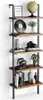 A tall, narrow ladder bookshelf filled with decorative items and books. Náhled obrázku produktu