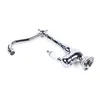 A chrome-finished faucet with a white handle is shown against a white background. Produktbild-Vorschau