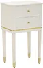 Mauro Ferretti Nachtschrank Camille Weiß Gold 40x30x71 cm Produktbild-Vorschau 1