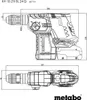 Technical drawing of a cordless hammer drill with dimensions. Podgląd zdjęcia produktu