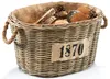 Kobolo Holztrage 1870 oval Rattan grau mit Jutestoff - Produktbild-Vorschau 1