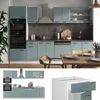 Küchenzeile Vicco R-Line Blau-Grau 300 cm mit Hochschrank, Produktbild-Vorschau 3