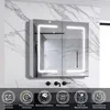 AICA LED Spiegelschrank 80x70cm Weiß Matt Produktbild-Vorschau 2