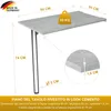 Tavolo pieghevole a parete con gamba Piano d'appoggio 80x50 Anteprima dell’immagine prodotto 5
