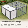 Faltbarer Kaninchenstall Weiß/Grau mit Freilaufgehege & Produktbild-Vorschau 5