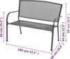 A diagram showing the dimensions of a garden bench. Náhled obrázku produktu