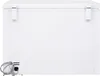 The back view of a white chest freezer with its power cord. Produktbild-Vorschau