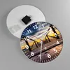 Wanduhr - Rund - Glasuhr - Strand Ozean Sand Holzbrücke Produktbild-Vorschau 2