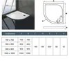 90x90x3cm Duschtasse Viertelkreis Runddusche Duschwanne Produktbild-Vorschau 3