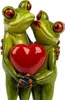 A ceramic sculpture of two frogs holding a red heart. Produktbild-Vorschau