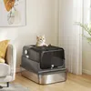 PawHut Katzenklo Edelstahl mit Deckel XXL Katzentoilette Produktbild-Vorschau 8