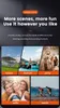 Collage of images showing different scenarios where a camera can be used, with text overlays. Produktbild-Vorschau