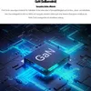 A close-up, stylized view of a computer chip with the 'GaN' logo, surrounded by glowing blue circuit board pathways. Produktbild-Vorschau
