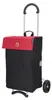 A red and black shopping trolley with a retractable handle and wheels, shown against a white background. Anteprima dell’immagine prodotto