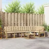 vidaXL Outdoor-Sofagarnitur mit Kissen 7 pcs Weiß und Beige Produktbild-Vorschau 2