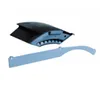 A black plastic mulch cover and a gray metal bracket are shown against a white background. Produktbild-Vorschau