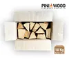 A cardboard box filled with firewood, with the brand logo and weight information visible. Anteprima dell’immagine prodotto