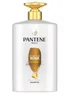 A white bottle of Pantene Pro-V Intensive Repair shampoo with a gold pump dispenser. Podgląd zdjęcia produktu