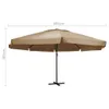 vidaXL Parasol z aluminiowym drążkiem 600 cm Taupe Podgląd zdjęcia produktu 5