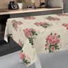 Tischdecke Shabby Chic Postkarte Rosen Beige 120x140cm Produktbild-Vorschau 2