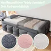 A daybed with a mattress and blankets, shown with close-up swatches of different fabric colors. Produktbild-Vorschau