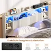 INONEFT Boxspringbetten Polsterbett 140x200 mit LED und Produktbild-Vorschau 4