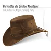 STAMP Herren Western Reiten Cowboy Leder Hut Braun Größe L Produktbild-Vorschau 4